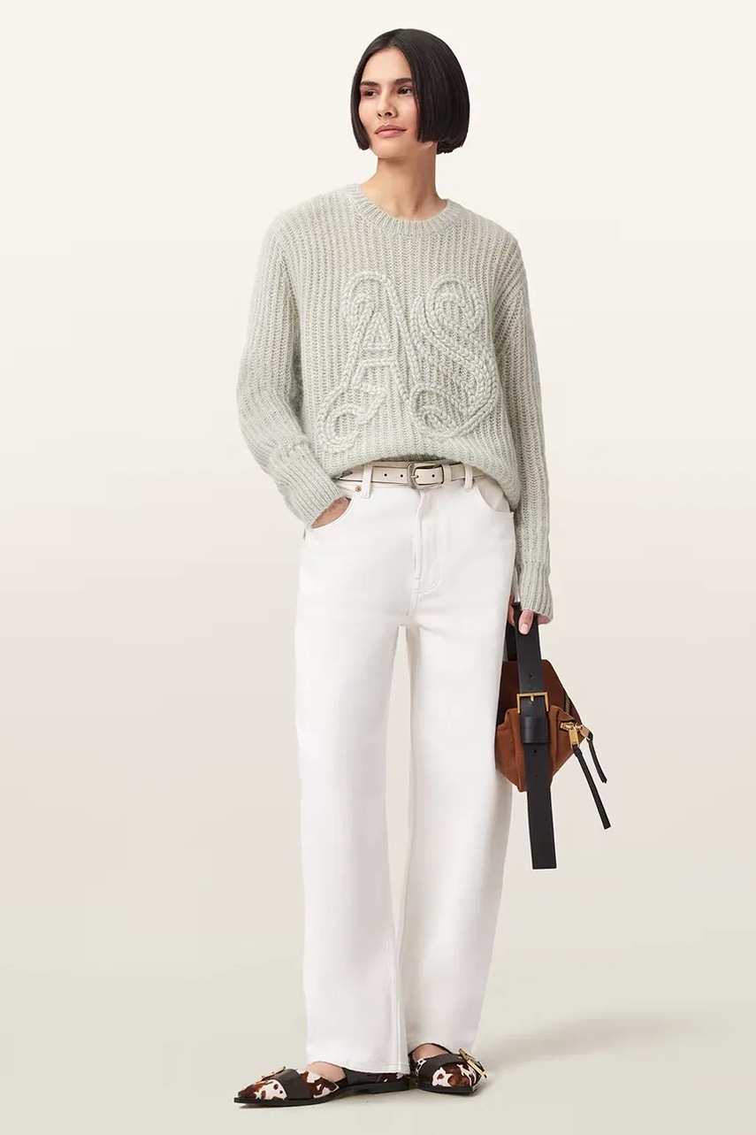 Svetr s příměsí vlny AllSaints CHAIN (obrázek 3)