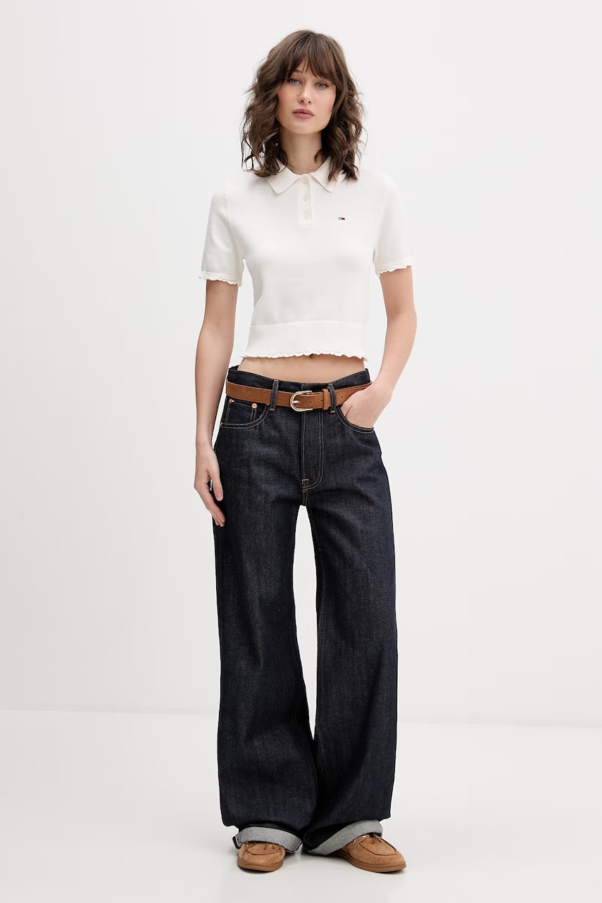 Tommy Jeans úpletové polo tričko dámske bavlnené
