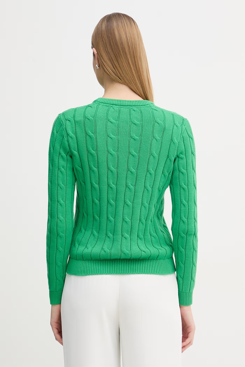 U.S. Polo Assn. sveter dámsky bavlnený CREW NECK CABLE
