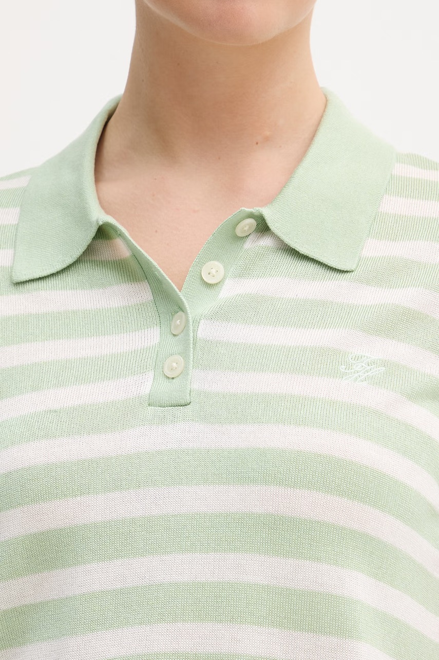 Tommy Hilfiger úpletové polo tričko dámske s prímesou hodvábu