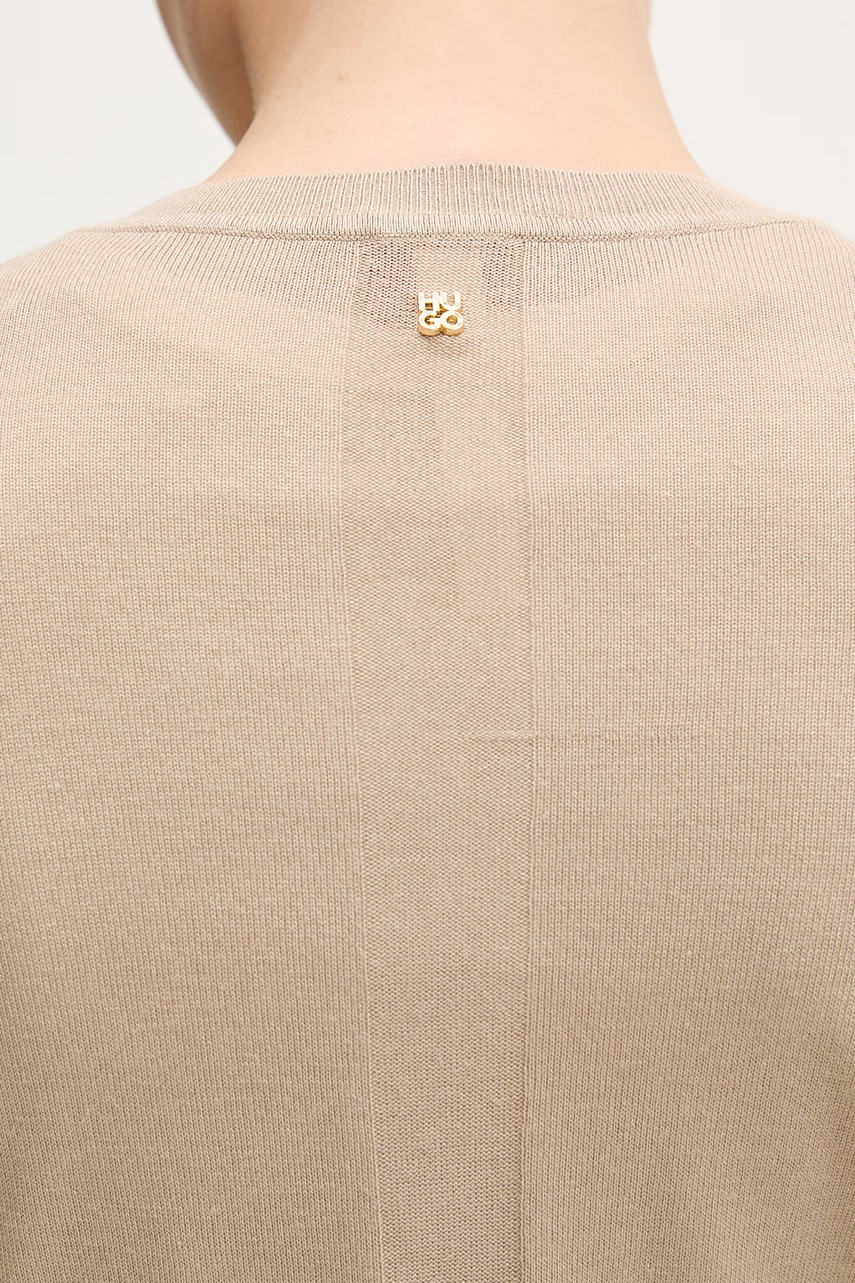 HUGO kardigan dámský s příměsí hedvábí Sessiry (obrázek 5)