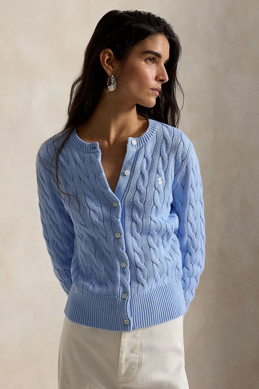 Polo Ralph Lauren cardigan pentru femei, din bumbac COTTON-LSL-CRD