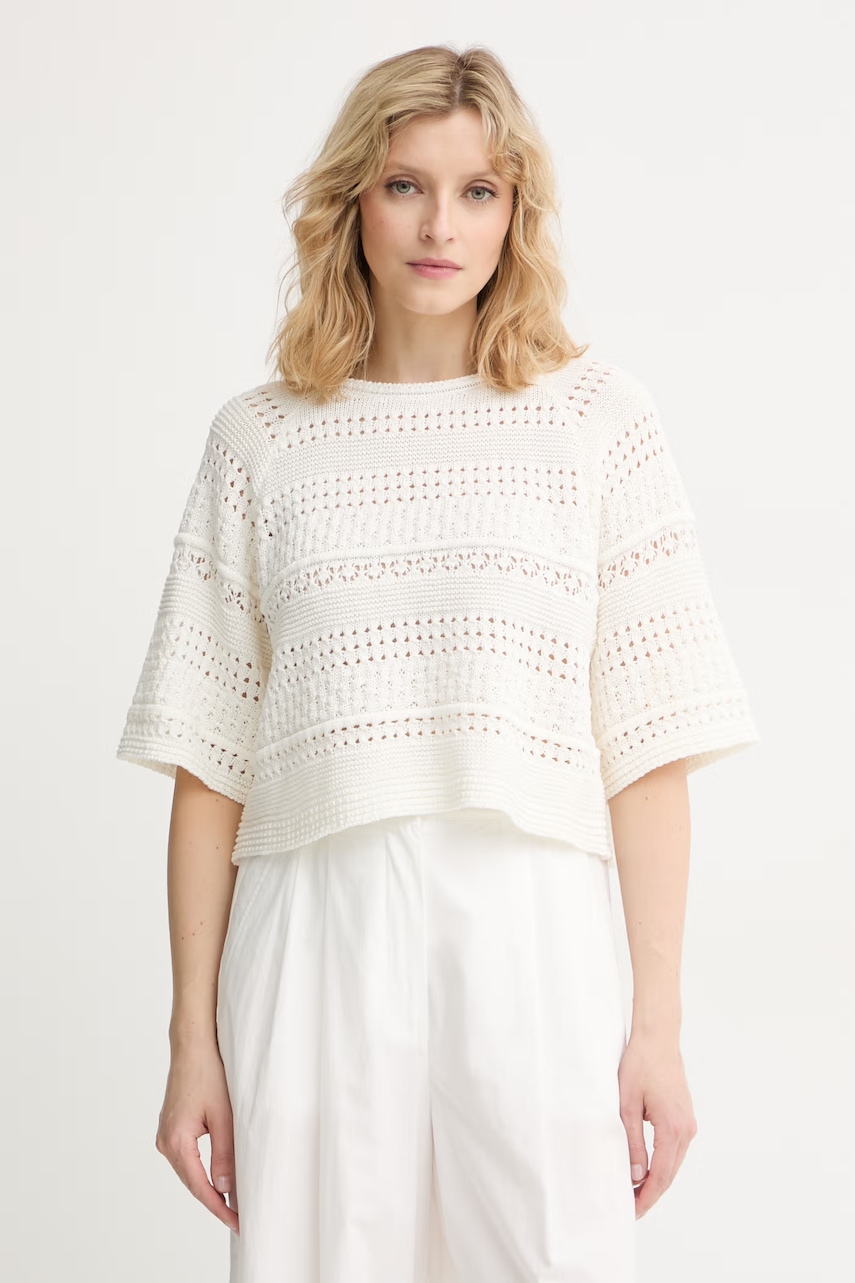 Weekend Max Mara pulover cu mânecă scurtă pentru femei din bumbac