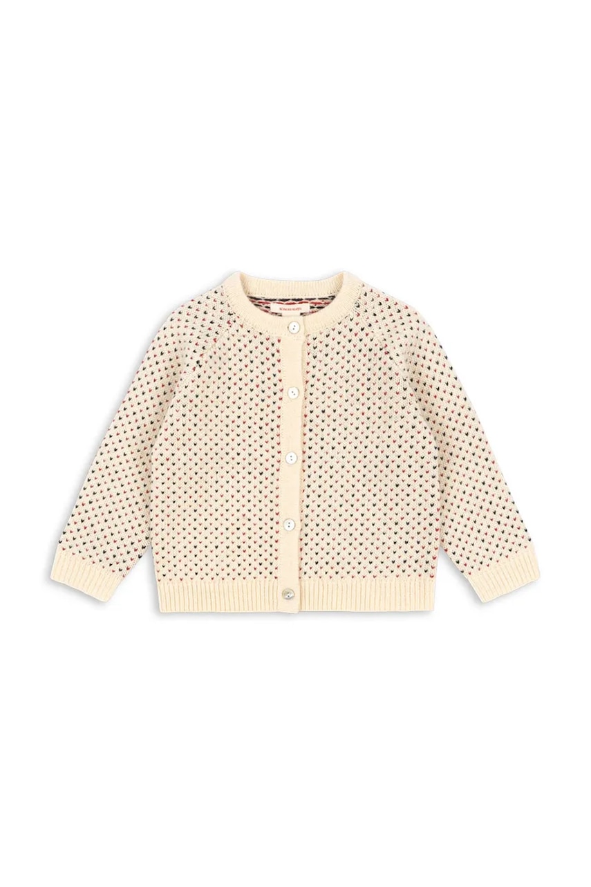 Konges Sløjd cardigan de lână pentru copii BILLI KNIT CARDIGAN culoarea bej, KS104233