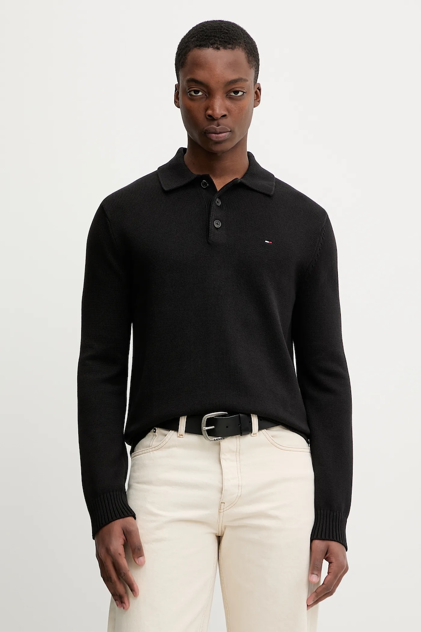 Tommy Jeans pulover de bumbac culoarea negru, DM0DM22647