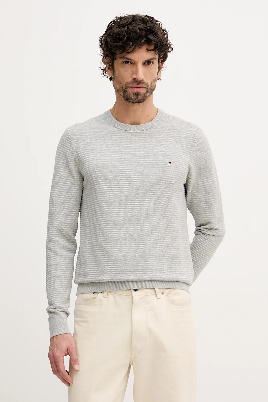 Ανδρικά πουλόβερ χωρίς φερμουάρ tommy hilfiger σε γκρι