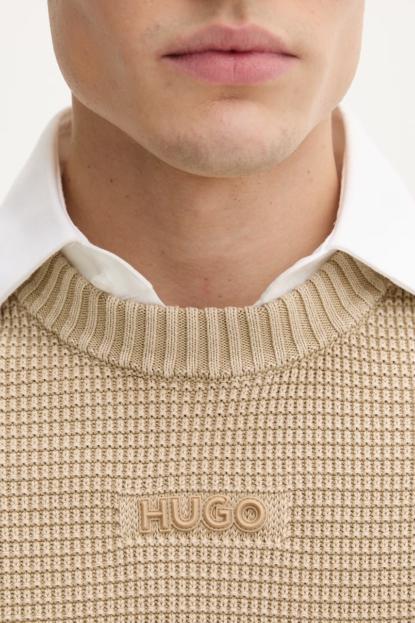 Bavlněný svetr HUGO Swayne (obrázek 5)