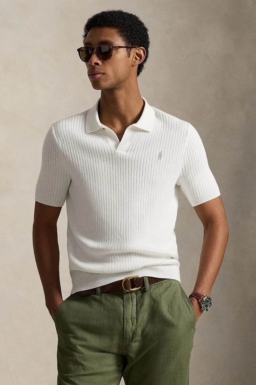 Levně Bavlněný svetr Polo Ralph Lauren pánský, béžová barva, 710P07774