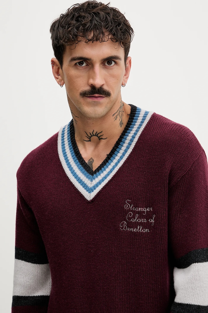 Sveter s prímesou vlny United Colors of Benetton x Stranger Things