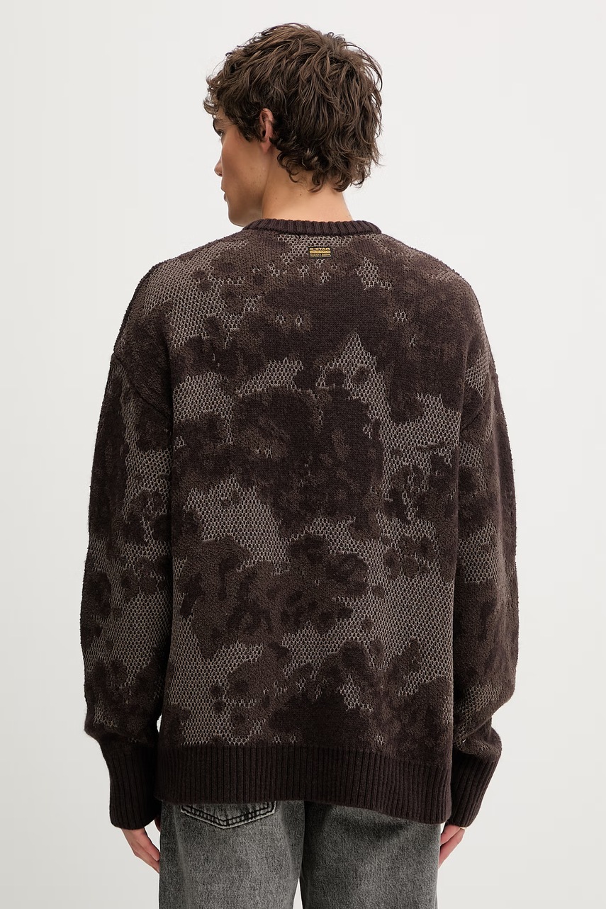 Svetr s příměsí vlny G-Star Loose jacquard (obrázek 3)
