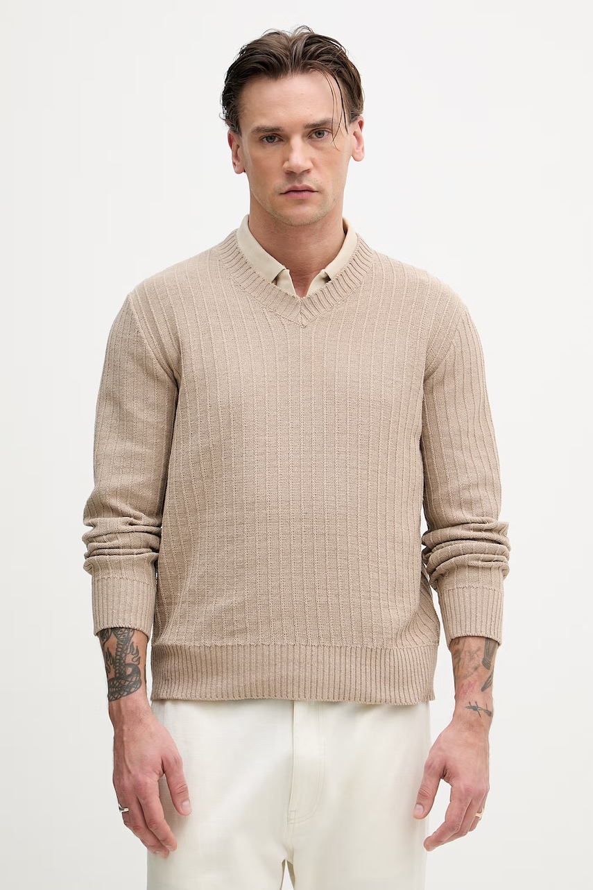 Sisley pulover pentru bărbați, cu amestec de bumbac