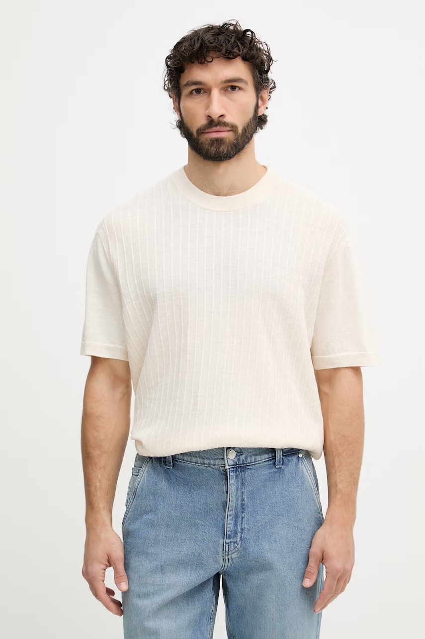 BOSS Orange T-shirt Ανδρικό με λινό