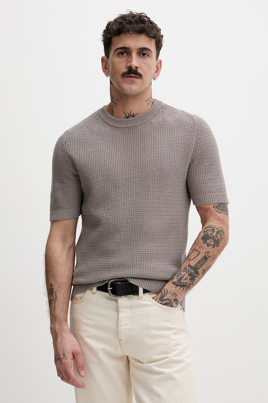 HUGO pulover bărbătesc din bumbac Saffon