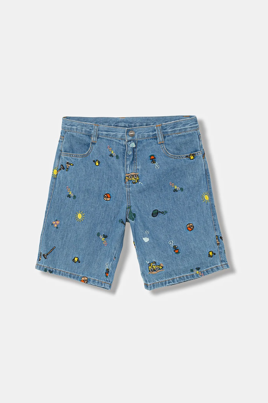 Levně Dětské riflové kraťasy Guess