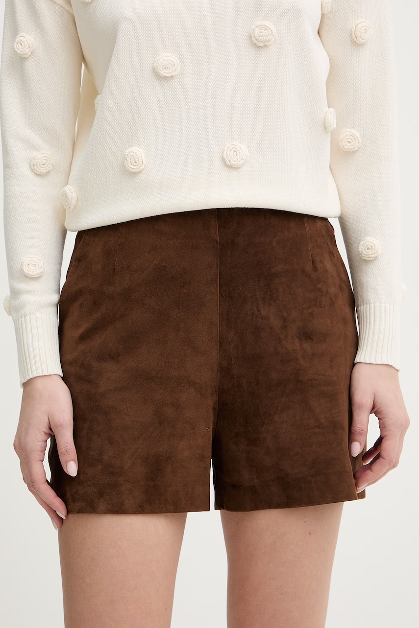 Marella pantaloni scurți din piele întoarsă SPIGA