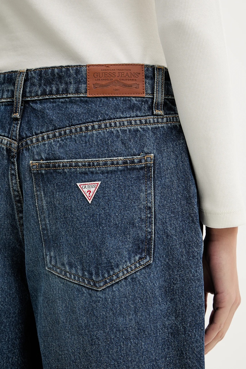 Rifľové krátke nohavice Guess Jeans