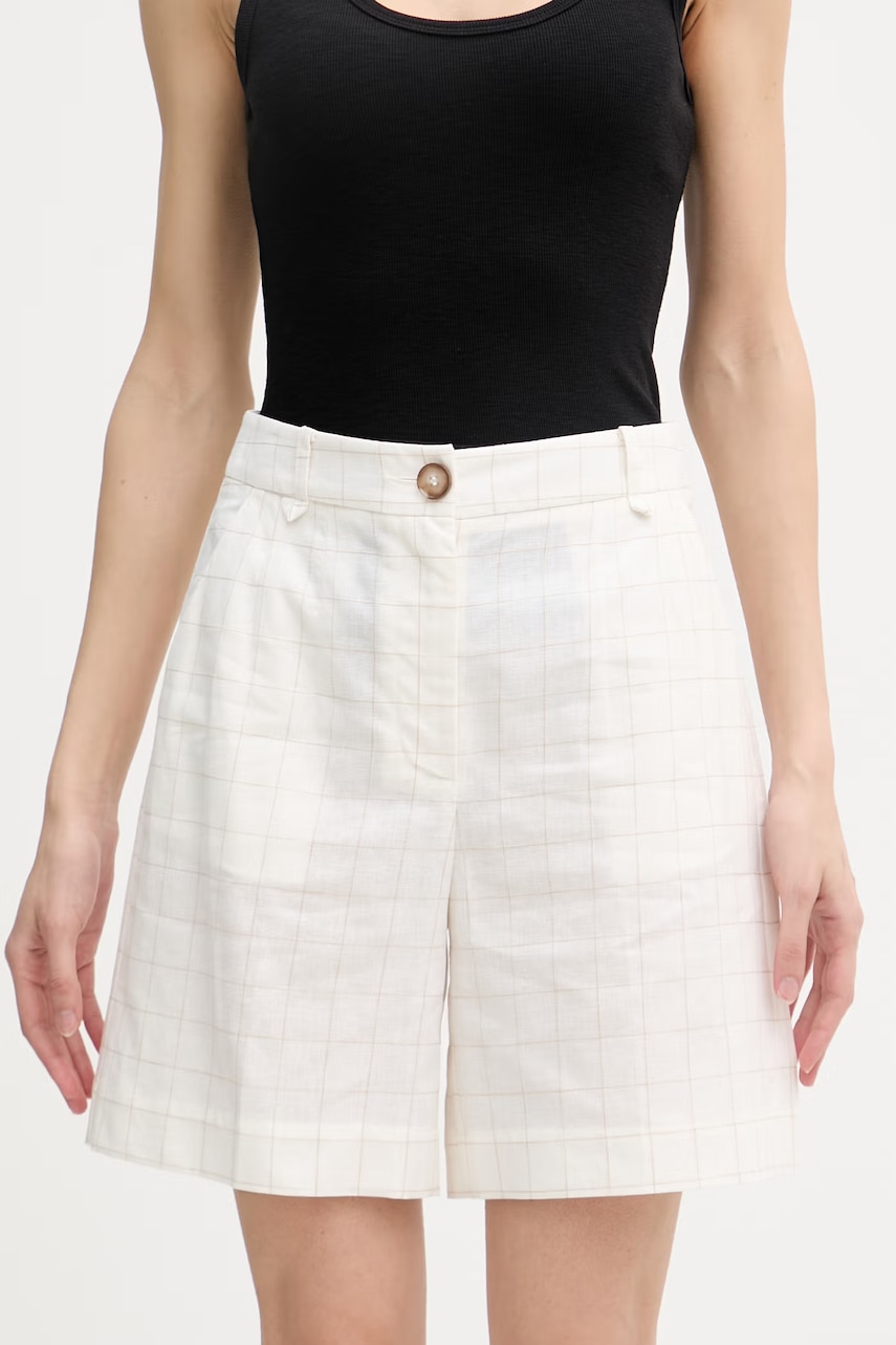 United Colors of Benetton pantaloni scurți eleganți pentru femei, cu amestec de in