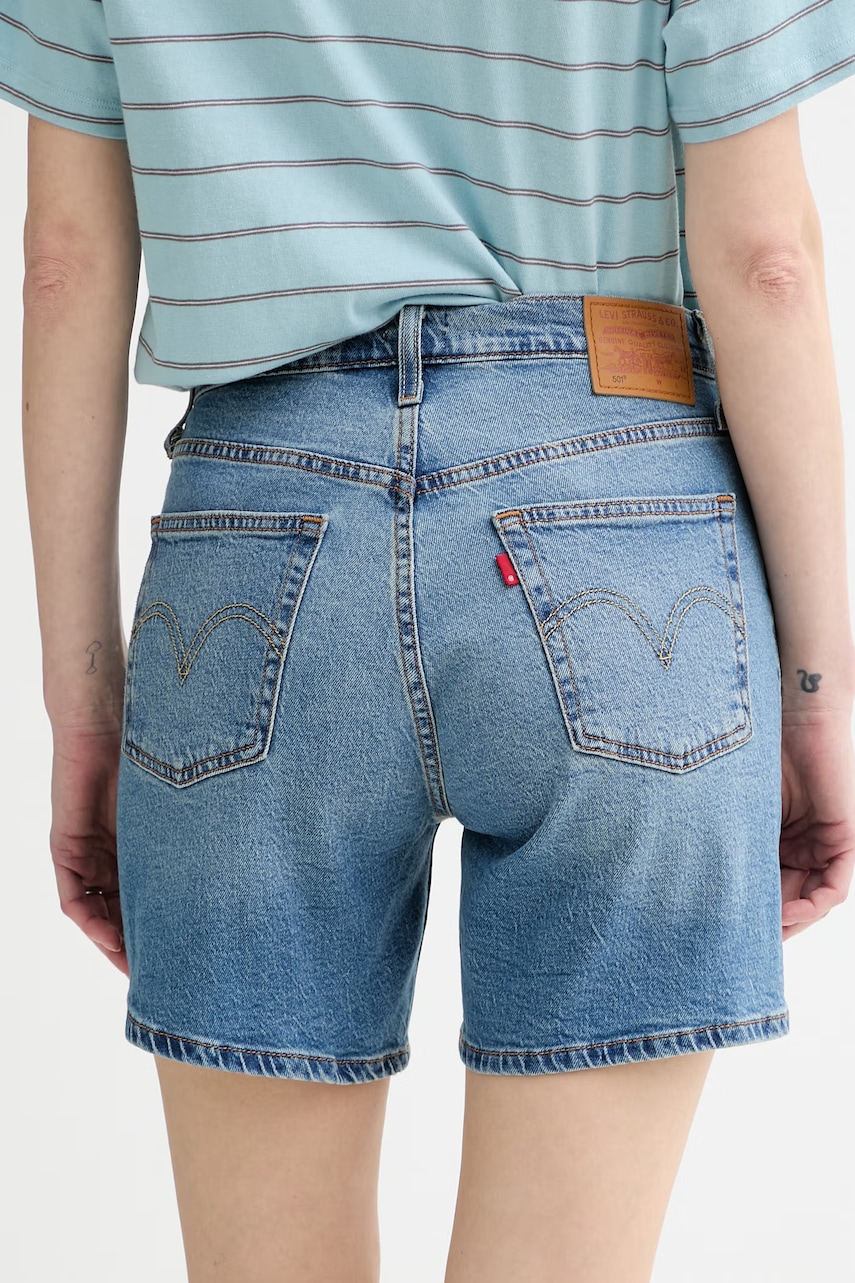 Levi's šortky dámske rifľové 501® MID THIGH