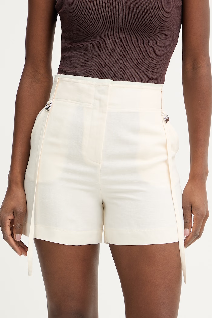 Patrizia Pepe σορτς γυναικεία με πρόσμιξη λινού