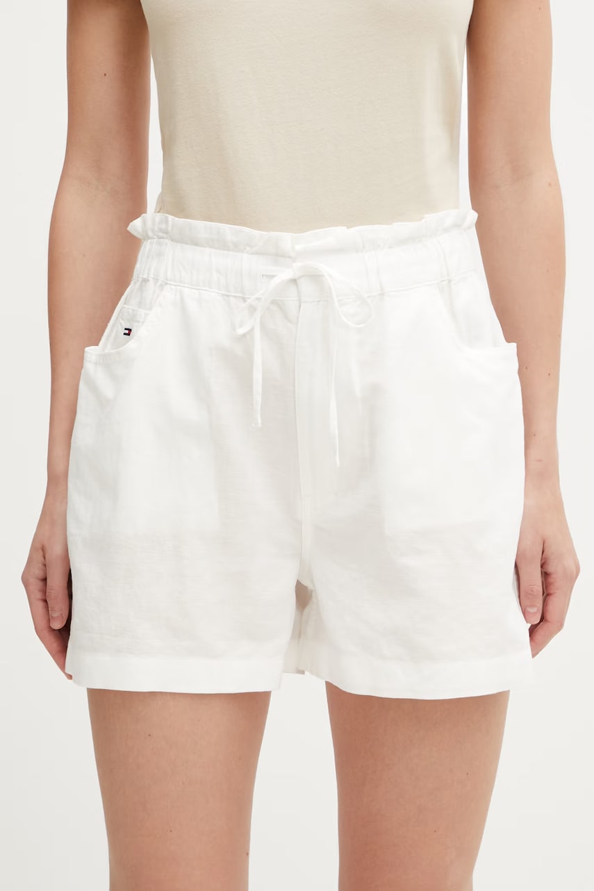 Tommy Jeans szorty damskie z lnem