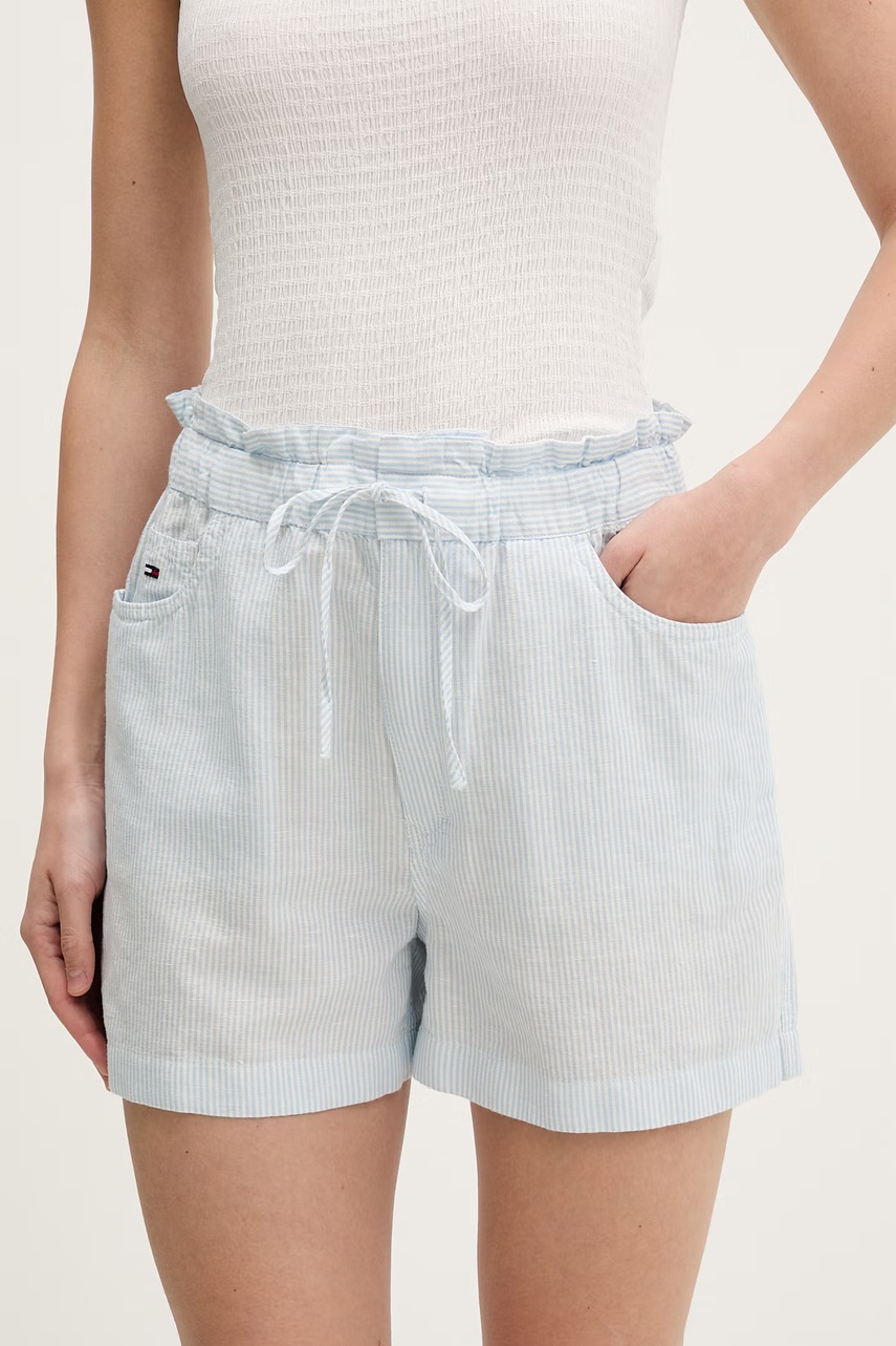 Tommy Jeans σορτς Γυναικεία με λινό