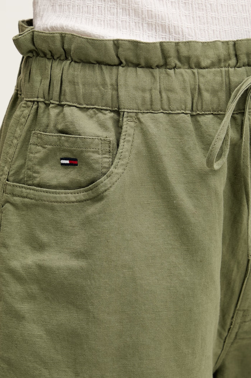 Tommy Jeans šortky dámske s ľanom