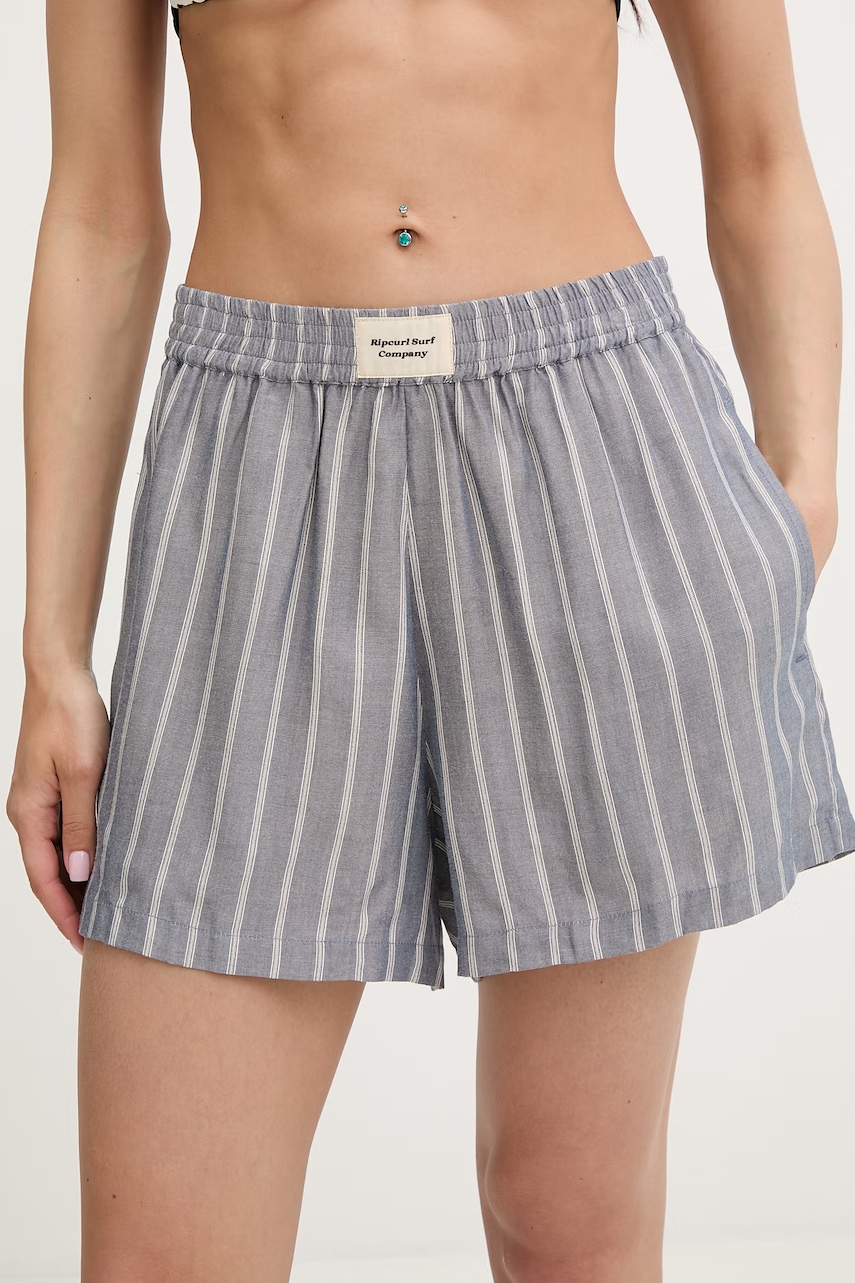 Rip Curl σορτς γυναικεία από βισκόζη BEACH DAYS PINSTRIPE 051WWS μπλε S,M,XS