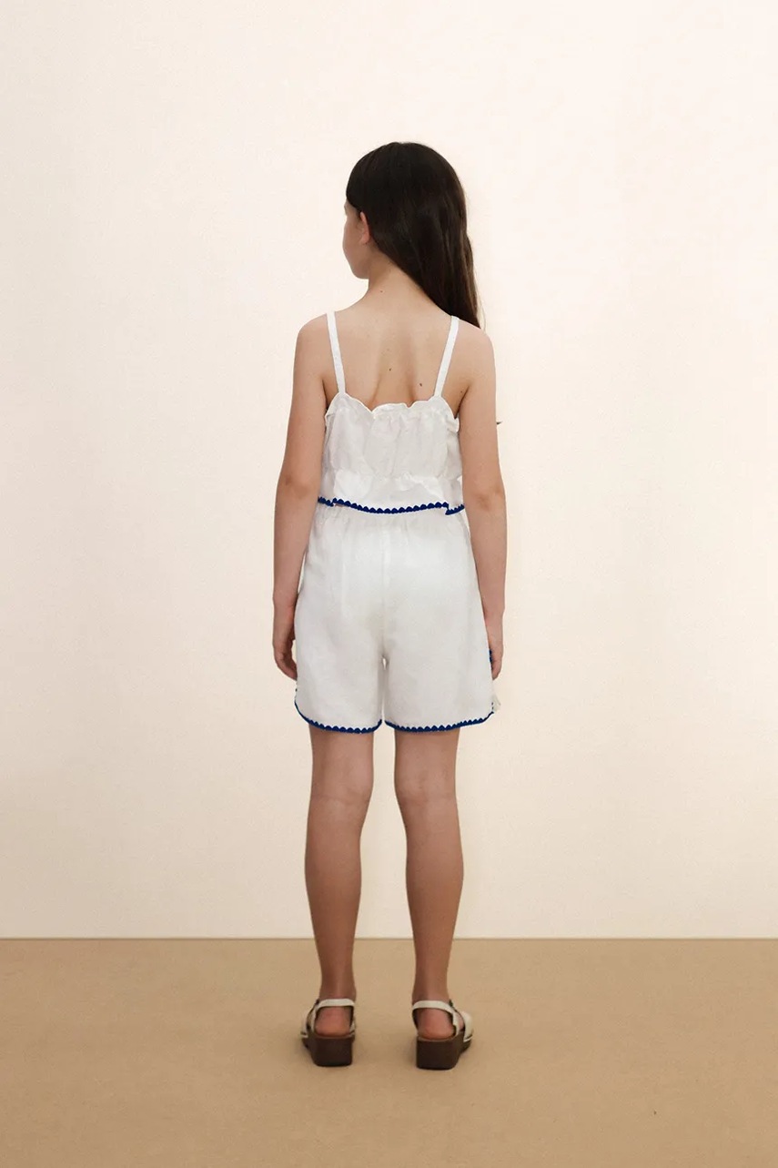 Detské šortky s prímesou ľanu Tinycottons SWANS LINEN SHORTS