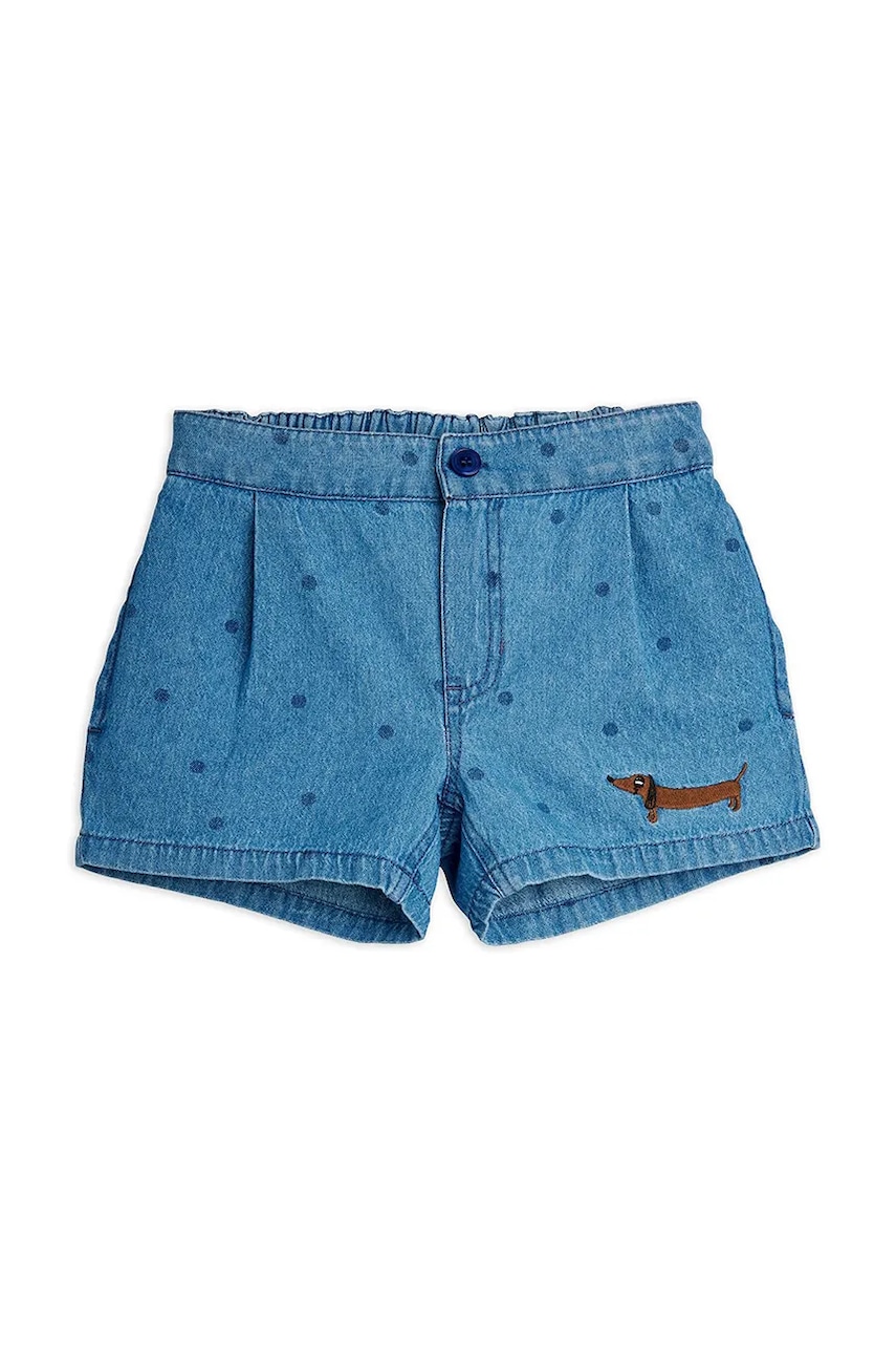 Mini Rodini pantaloni scurți din denim pentru copii denim dots