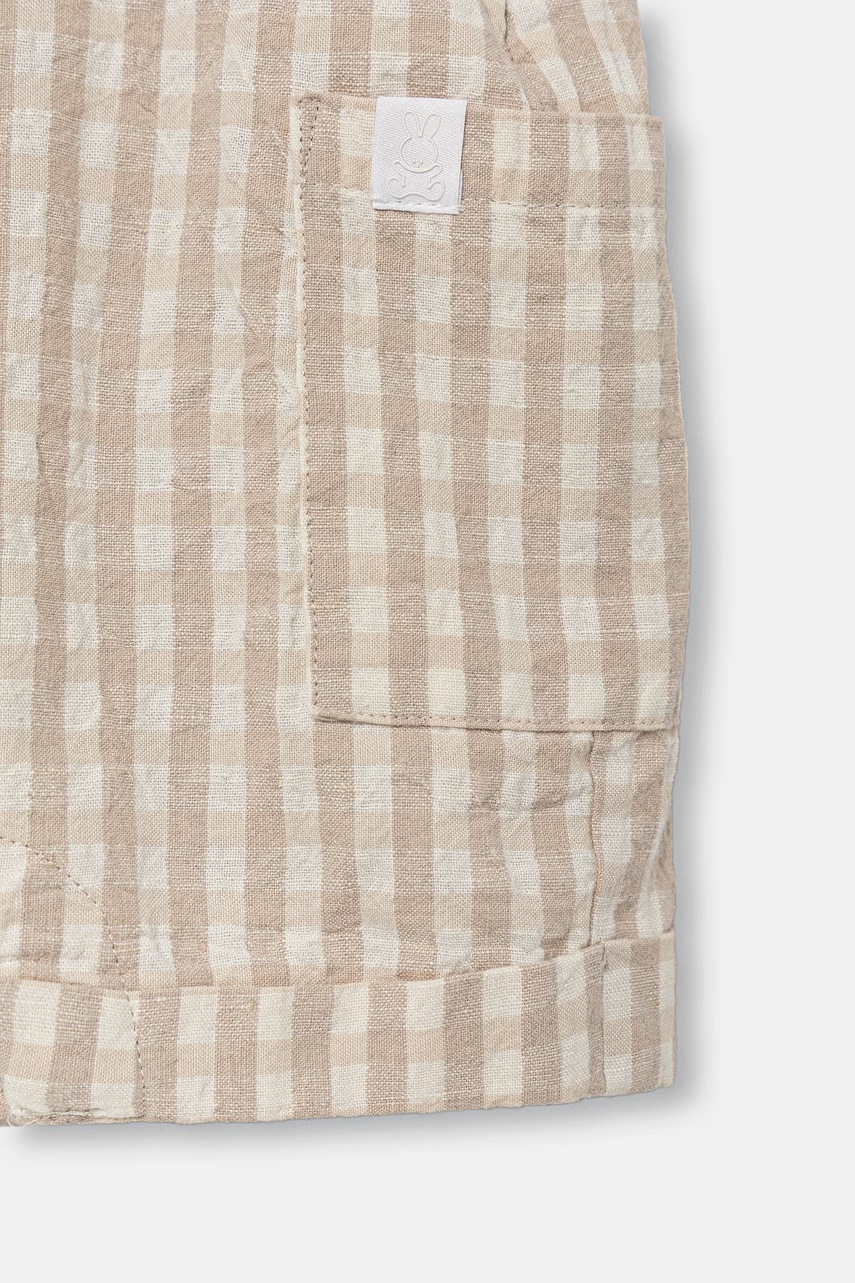 United Colors of Benetton Φορμάκι με κοντά μανίκια βρεφικό με λινό φωτογραφία