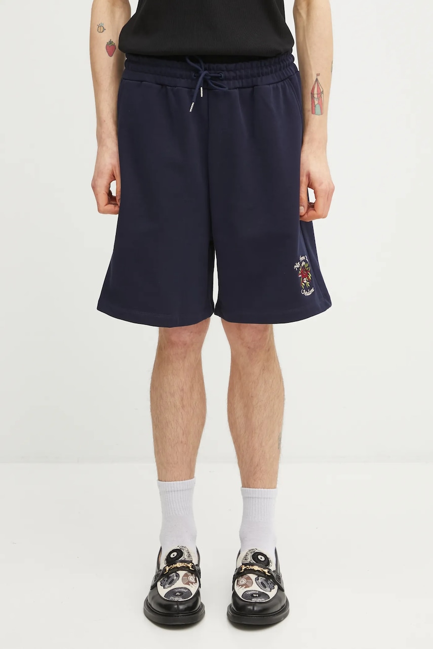 Drôle de Monsieur pantaloni scurți din bumbac Slogan Rose