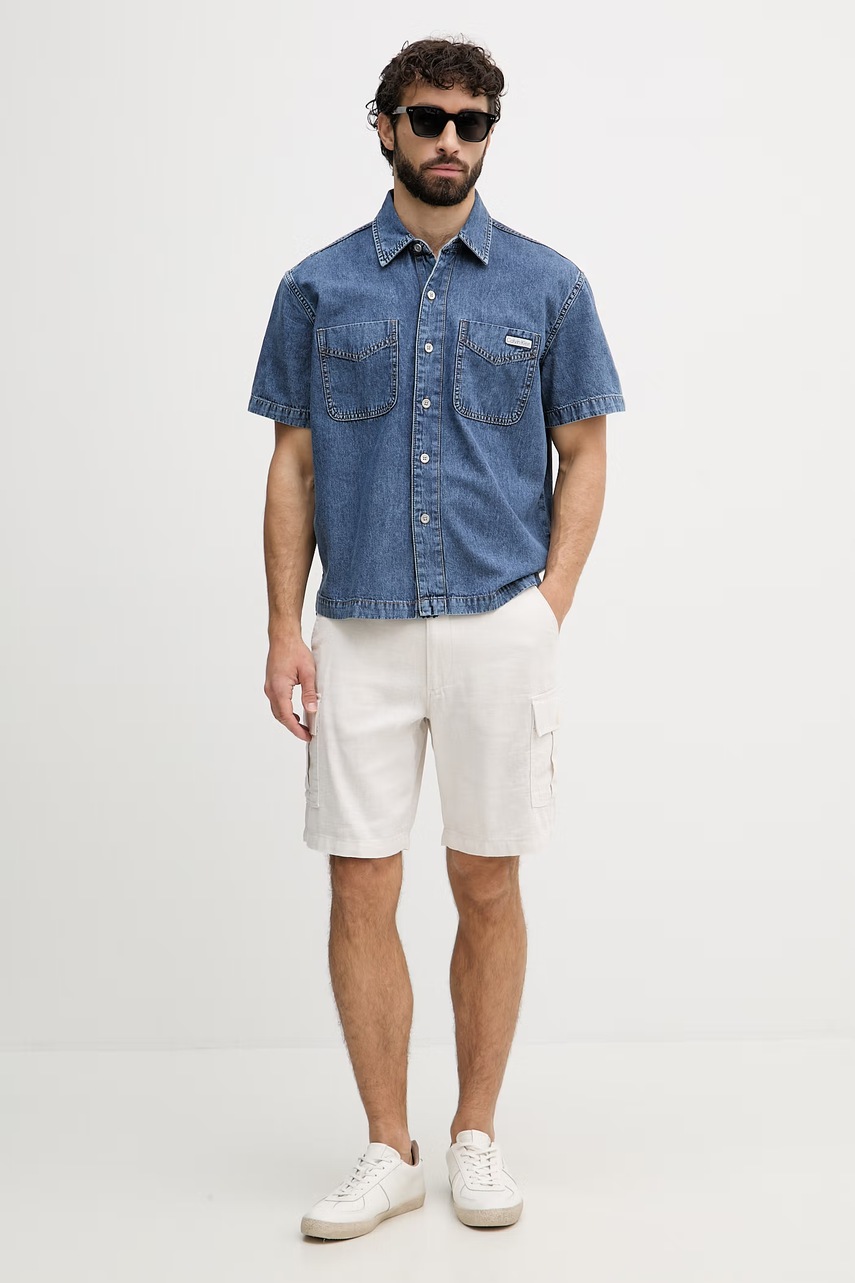 Calvin Klein Jeans šortky cargo pánske z ľanom