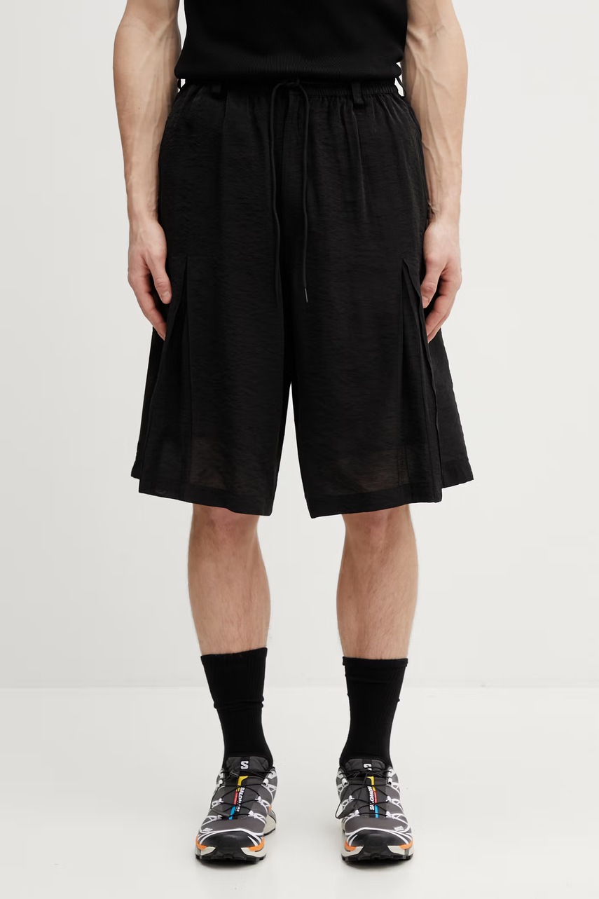 Y-3 pantaloni scurți din amestec de in CV PLT SHORT