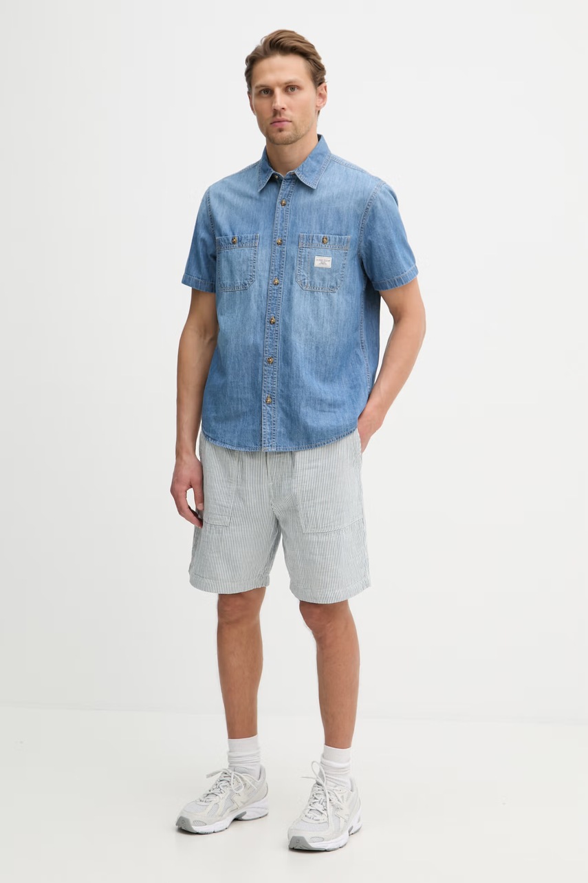 Guess Jeans šortky pánske s prímesou ľanu
