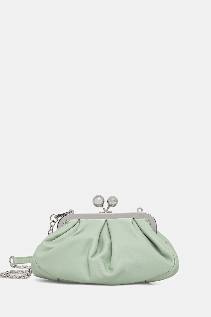 Weekend Max Mara poșetă de piele PRATI culoarea verde, 2615511164600