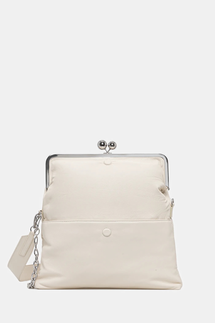 Weekend Max Mara geantă de piele ASLALOM culoarea bej, 2615511184600