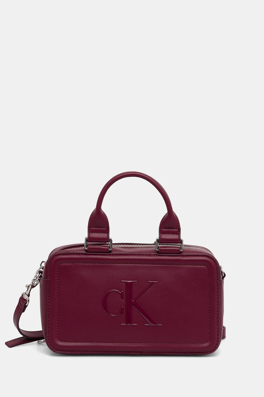 Levně Kabelka Calvin Klein vínová barva, LV04F3411G