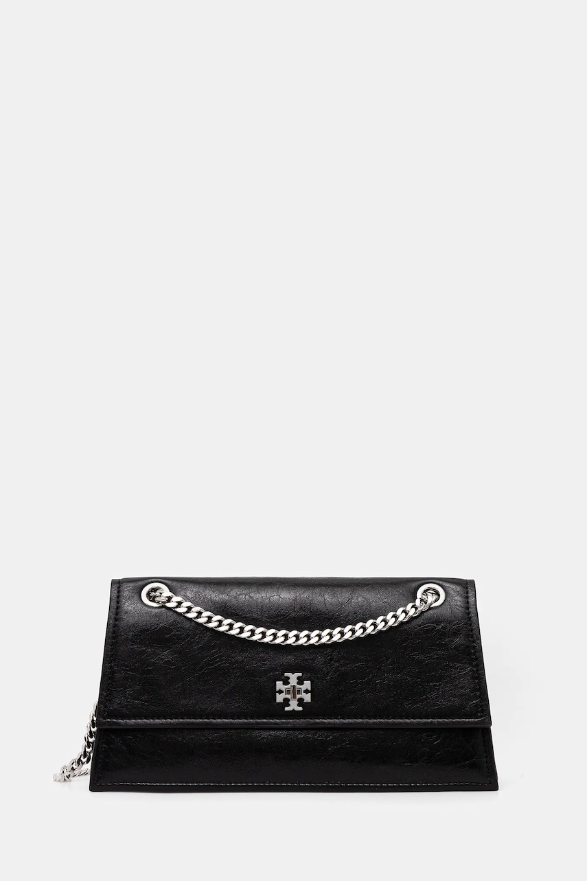 Tory Burch poșetă de piele Kira Turnlock culoarea negru, 167058-001