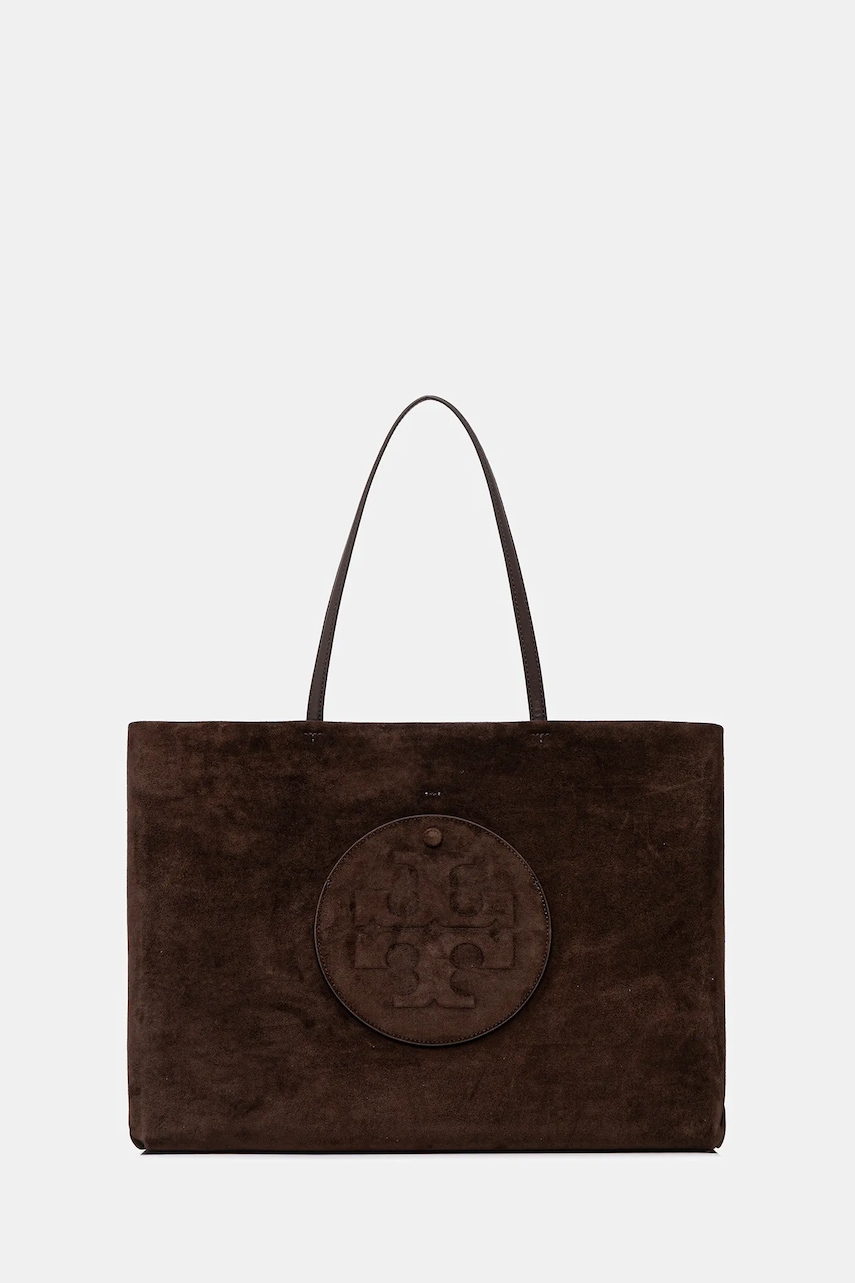 Tory Burch geantă de mână din piele întoarsă Ella Suede culoarea maro, 170980-200