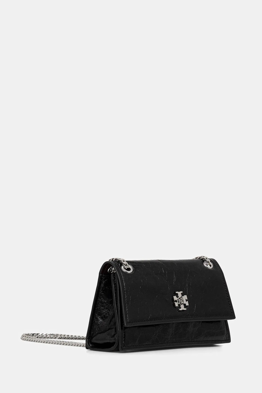 Δερμάτινη τσάντα Tory Burch Kira Turnlock χρώμα: μαύρο, 176642-001 φωτογραφία