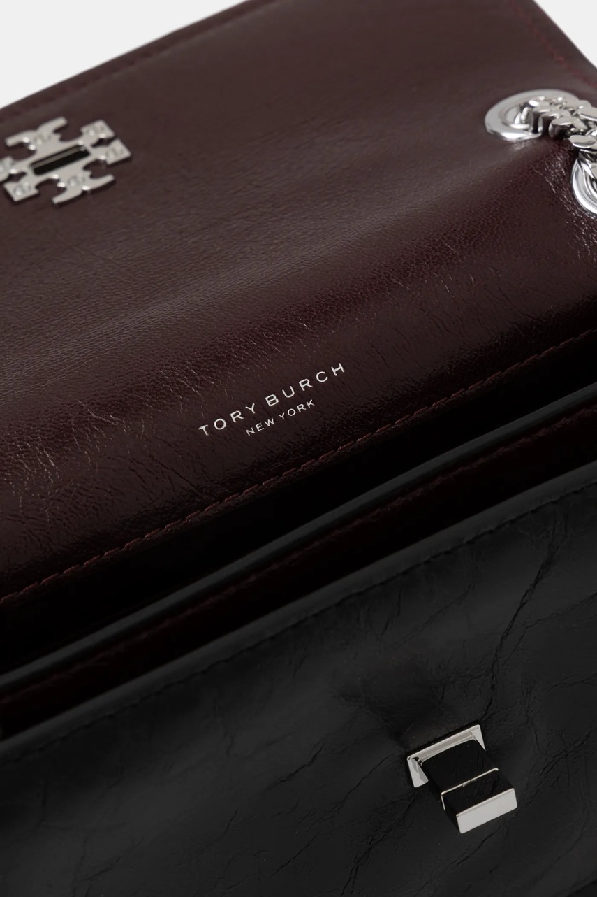 Δερμάτινη τσάντα Tory Burch Kira Turnlock χρώμα: μαύρο, 176642-001 φωτογραφία