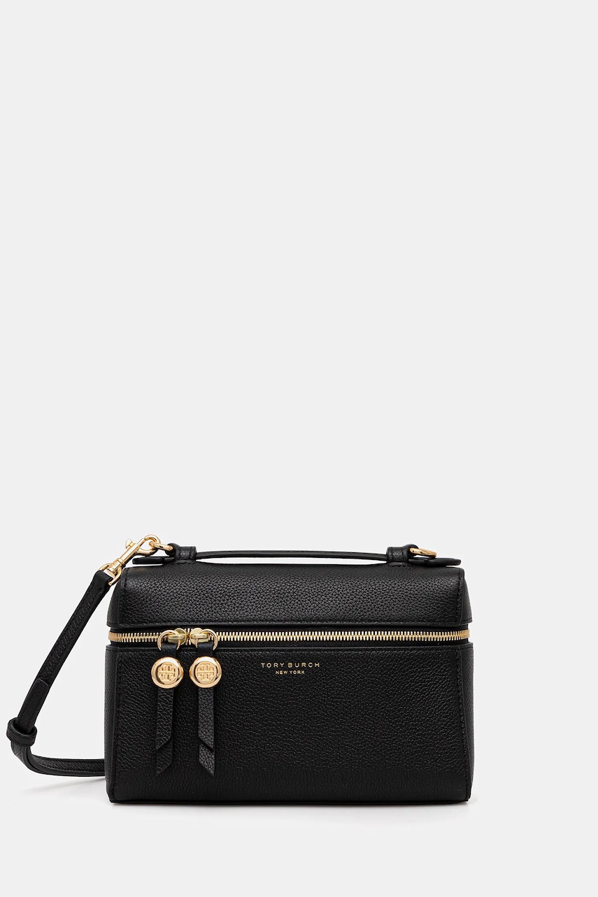 Tory Burch poșetă de piele Romy Slim culoarea negru, 178948-001