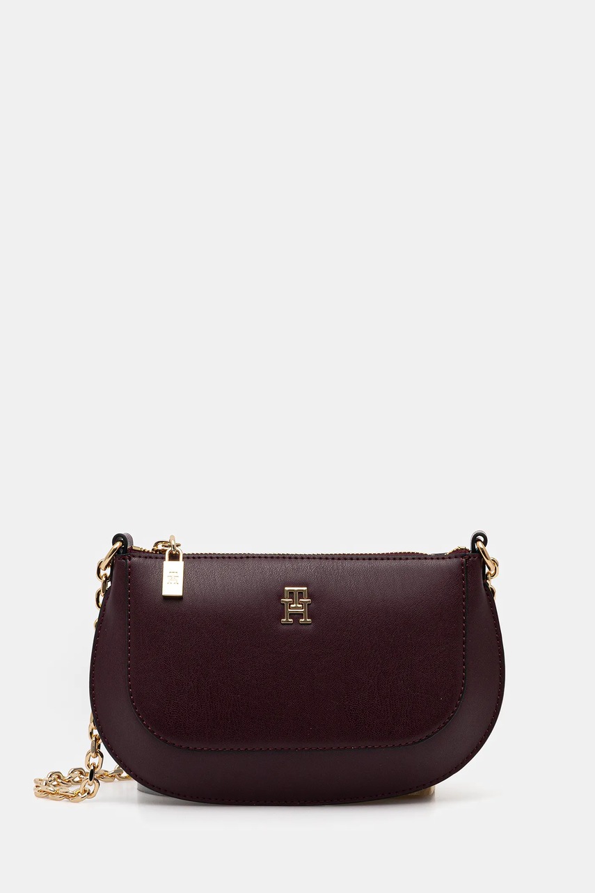 Levně Kabelka Tommy Hilfiger vínová barva, AW0AW18142