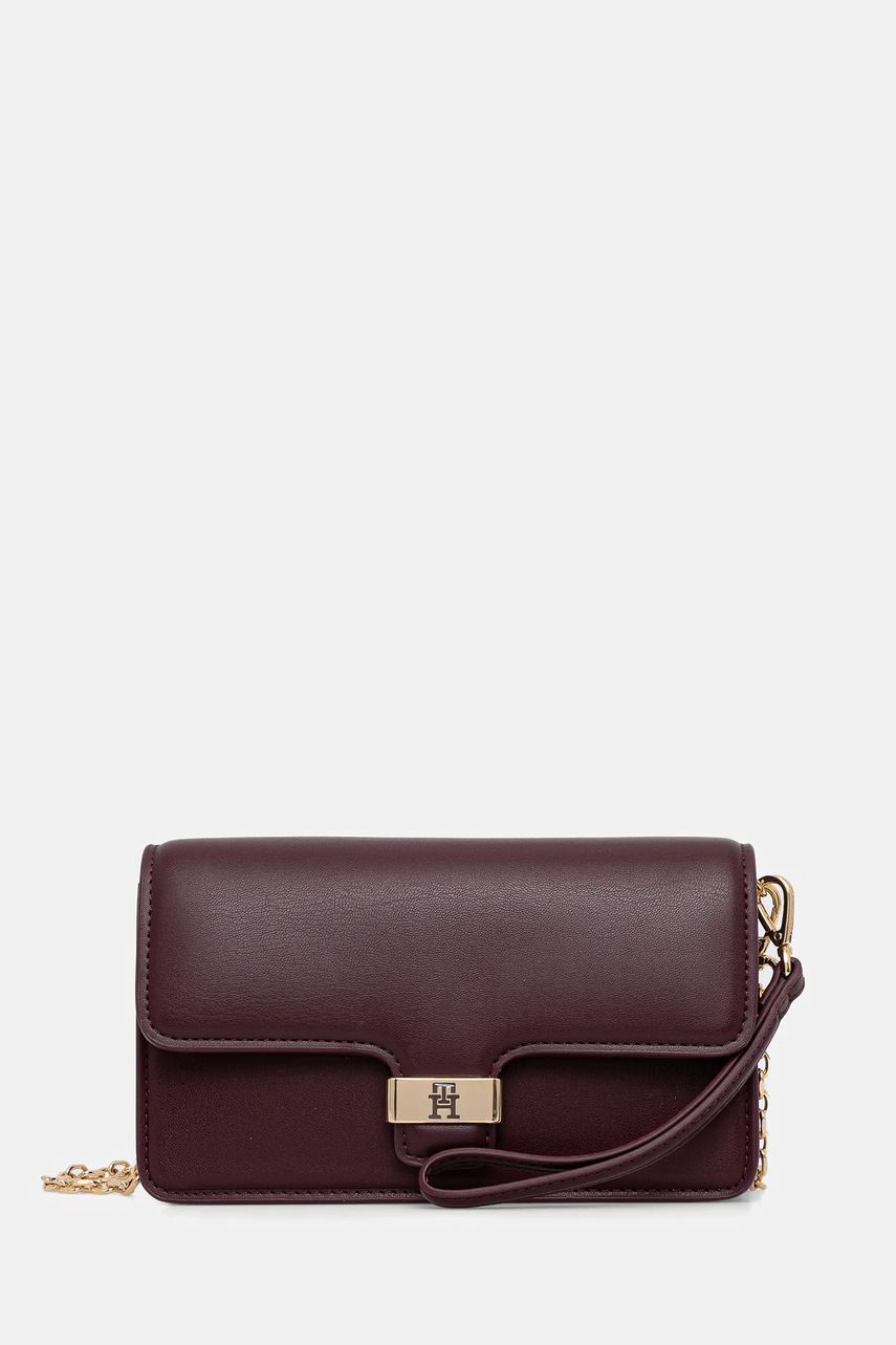 Levně Kabelka Tommy Hilfiger vínová barva, AW0AW18288