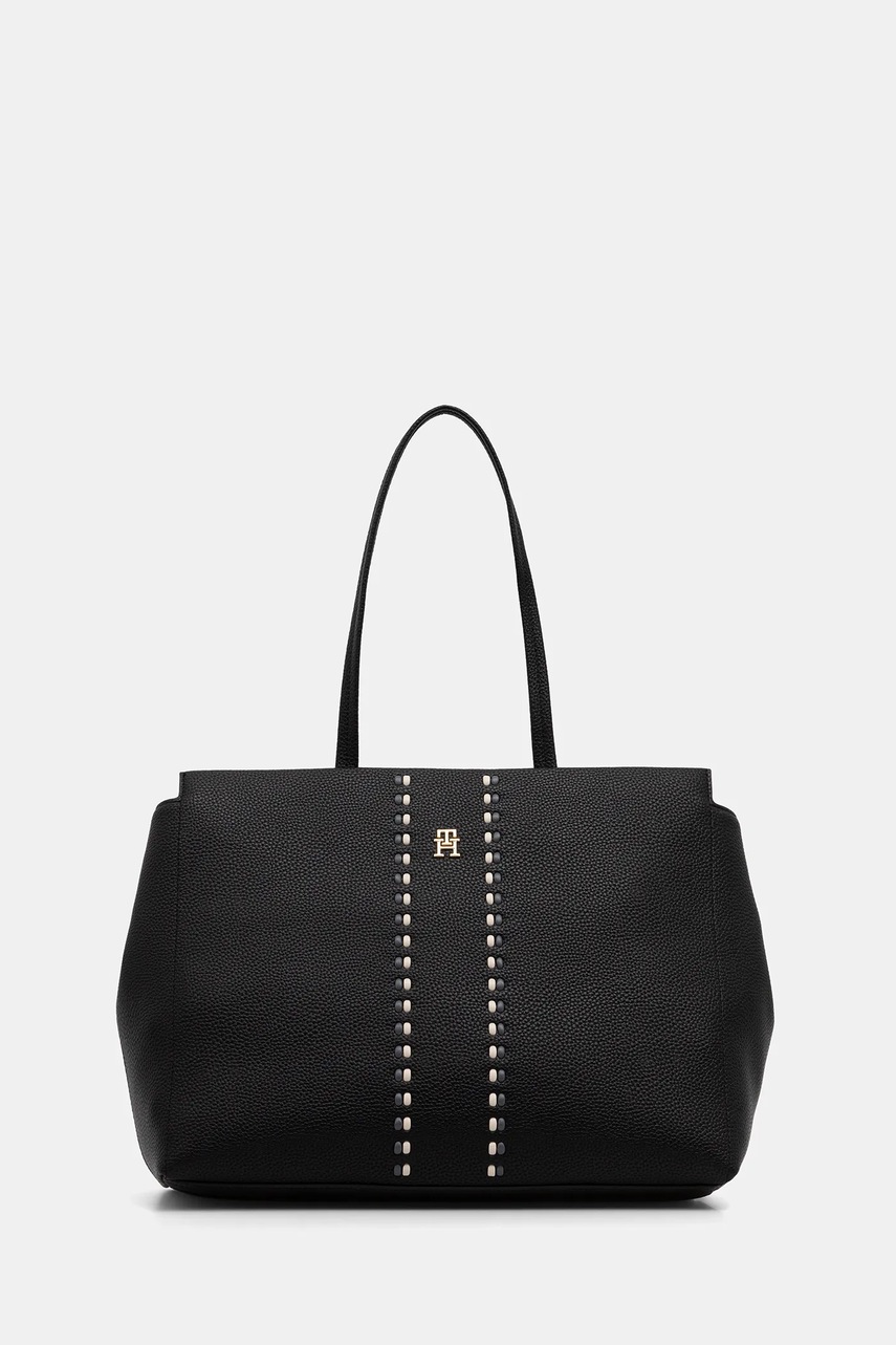Levně Kabelka Tommy Hilfiger černá barva, AW0AW18157