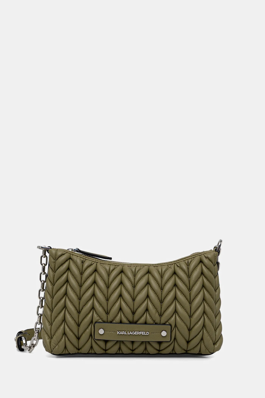 Karl Lagerfeld poșetă K/WEAVE culoarea verde, B1W30082