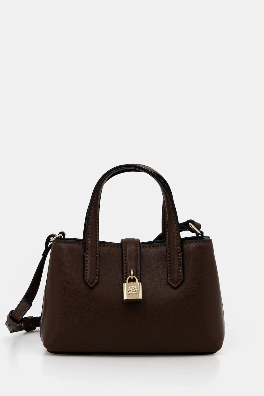 Karl Lagerfeld poșetă de piele K/AUTOGRAPH culoarea maro, B1W32027