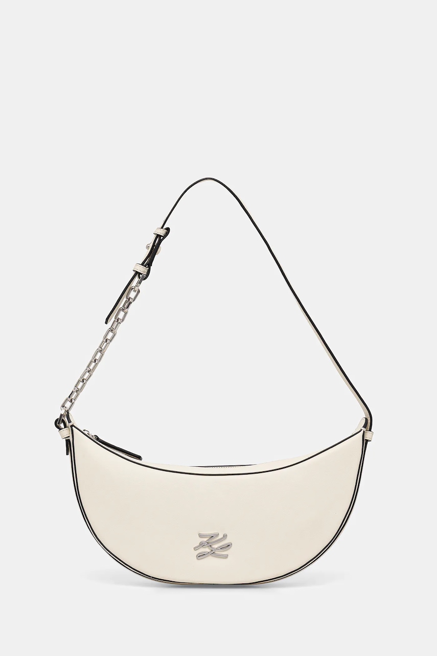 Kožená kabelka Karl Lagerfeld K/AUTOGRAPH bílá barva, B1W30236