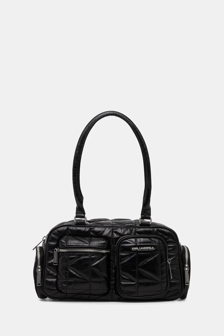 Karl Lagerfeld geantă de piele K/KUILT culoarea negru, B1W30089