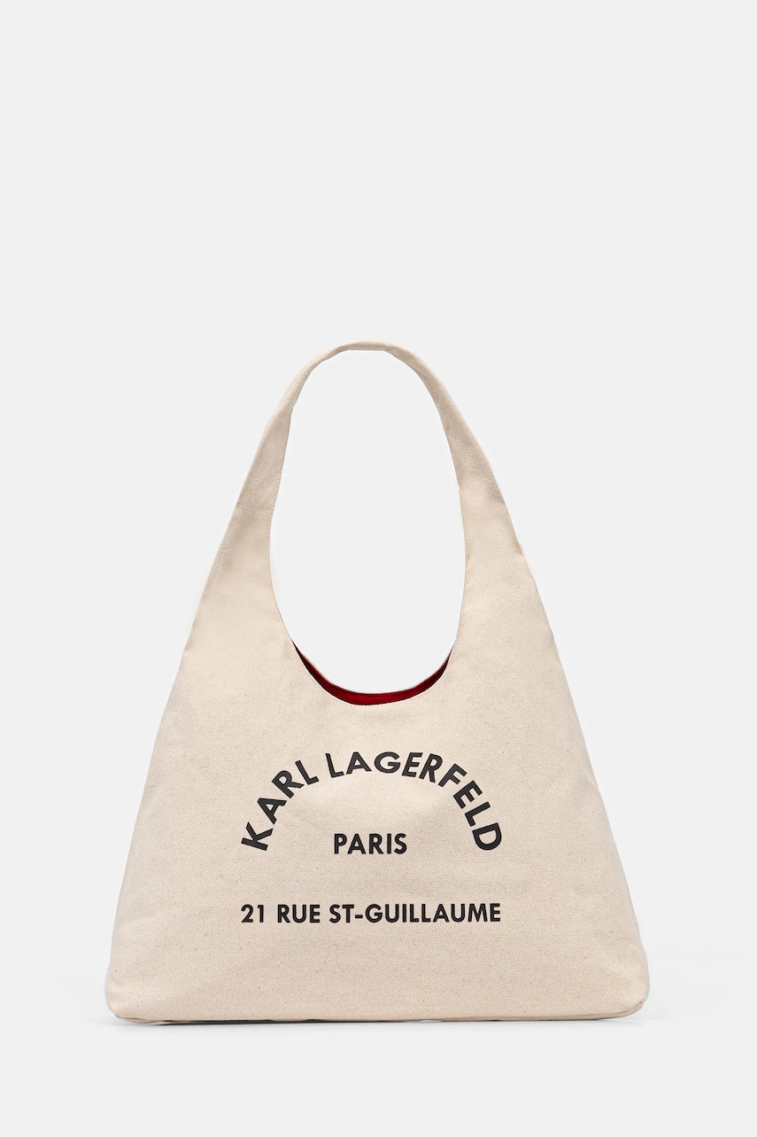 Karl Lagerfeld geantă de bumbac K/RSG culoarea bej, B1W50015